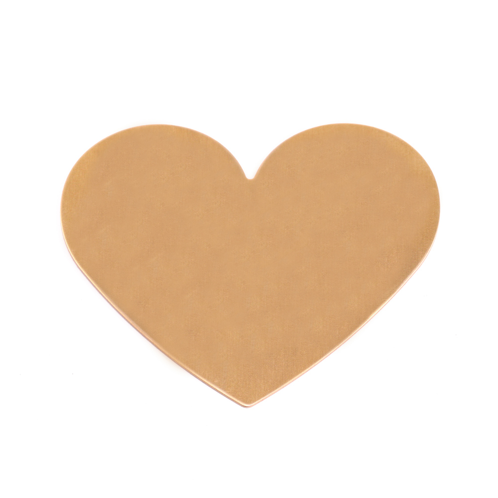 Metal Stamping Blanks Brass Classic Heart, 61mm (2.4") x 53.7mm (2.11"), 24g